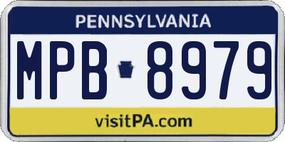 PA license plate MPB8979