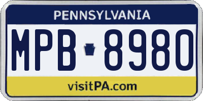 PA license plate MPB8980
