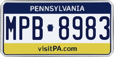 PA license plate MPB8983