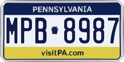PA license plate MPB8987
