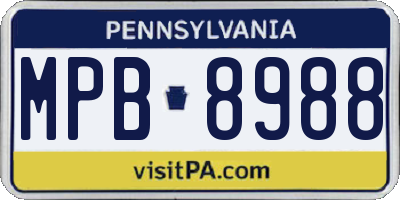PA license plate MPB8988