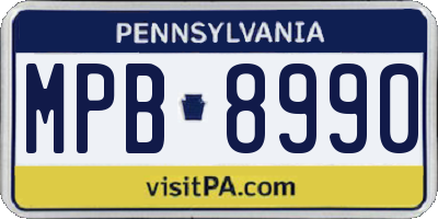 PA license plate MPB8990