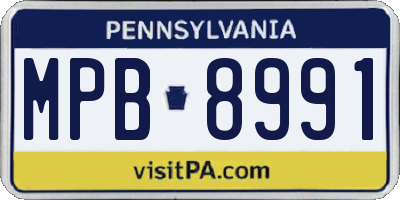 PA license plate MPB8991