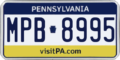 PA license plate MPB8995