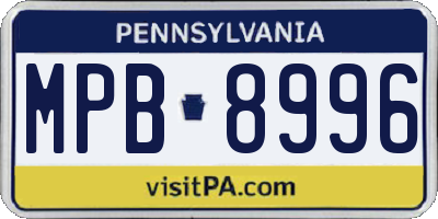 PA license plate MPB8996