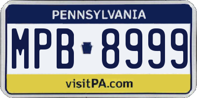 PA license plate MPB8999