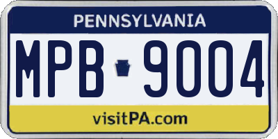 PA license plate MPB9004