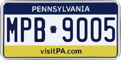 PA license plate MPB9005