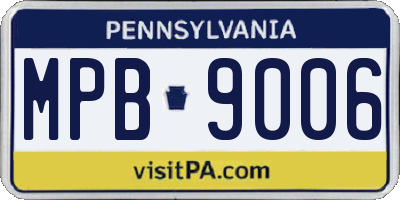 PA license plate MPB9006