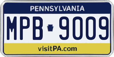 PA license plate MPB9009
