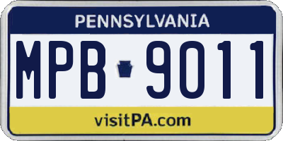 PA license plate MPB9011