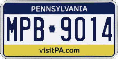 PA license plate MPB9014