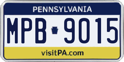 PA license plate MPB9015