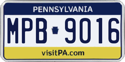 PA license plate MPB9016