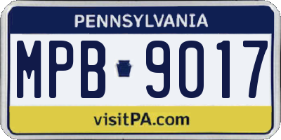 PA license plate MPB9017