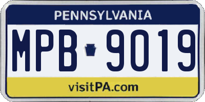 PA license plate MPB9019
