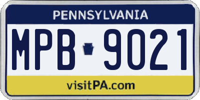 PA license plate MPB9021