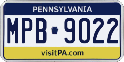 PA license plate MPB9022
