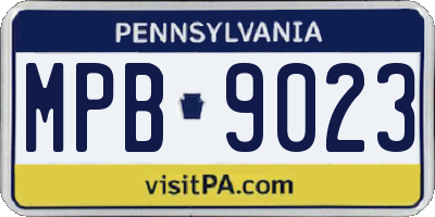 PA license plate MPB9023