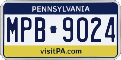 PA license plate MPB9024