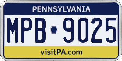 PA license plate MPB9025