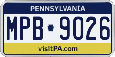 PA license plate MPB9026