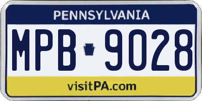 PA license plate MPB9028
