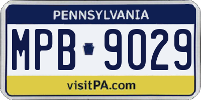 PA license plate MPB9029