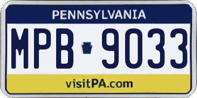 PA license plate MPB9033