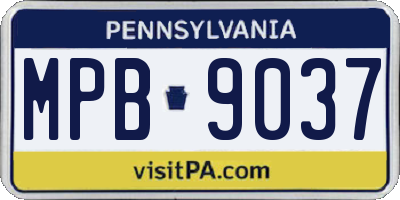 PA license plate MPB9037
