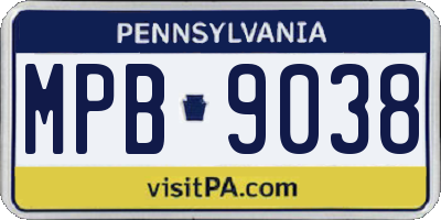 PA license plate MPB9038