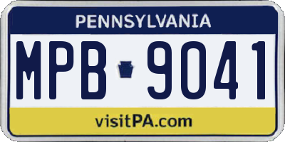 PA license plate MPB9041