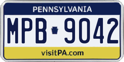 PA license plate MPB9042