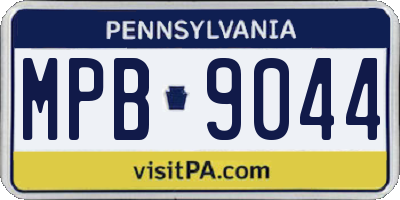 PA license plate MPB9044