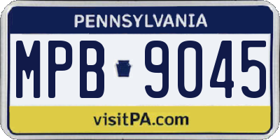 PA license plate MPB9045