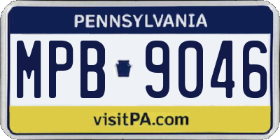 PA license plate MPB9046