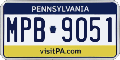 PA license plate MPB9051