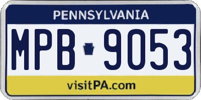 PA license plate MPB9053