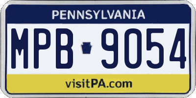PA license plate MPB9054