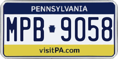 PA license plate MPB9058