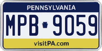 PA license plate MPB9059