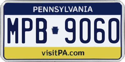 PA license plate MPB9060