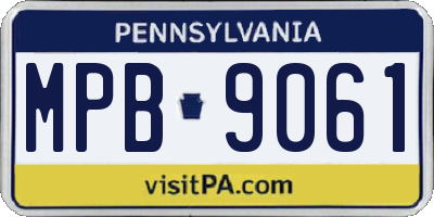 PA license plate MPB9061