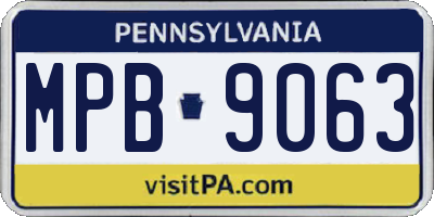 PA license plate MPB9063