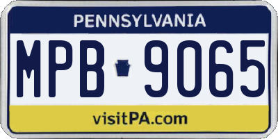 PA license plate MPB9065