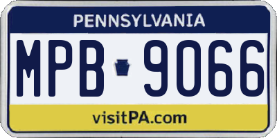 PA license plate MPB9066