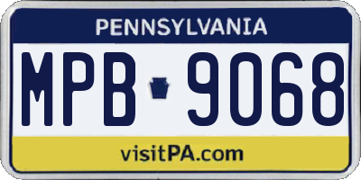 PA license plate MPB9068