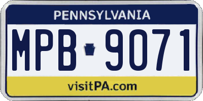 PA license plate MPB9071