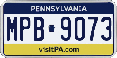 PA license plate MPB9073