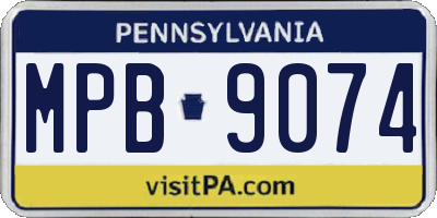 PA license plate MPB9074
